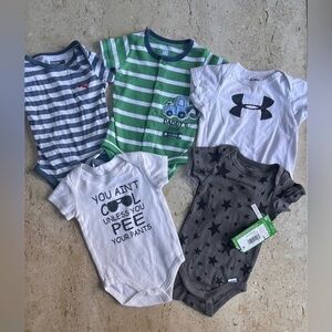 Puma Kids Bodysuits in Blue, Green, Gray, and White